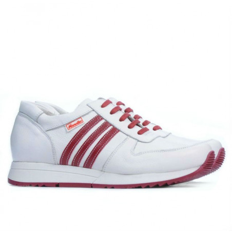 Damen Sportschuhe 665 weiß+rot