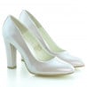 Elegante Damenschuhe 1214 beige Perlmutt Lack