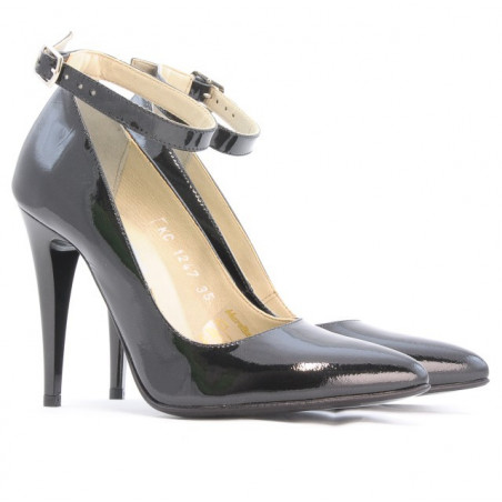 Elegante Damenschuhe 1247 Lack Petrol Perlmutt