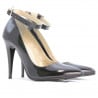 Elegante Damenschuhe 1247 Lack Petrol Perlmutt
