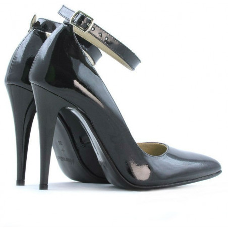 Elegante Damenschuhe 1247 Lack Petrol Perlmutt
