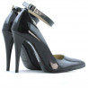 Elegante Damenschuhe 1247 Lack Petrol Perlmutt