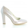 Elegante Damenschuhe 1214 beige Perlmutt Lack
