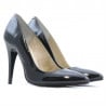 Damen elegante Schuhe 1241 Lack Petrol Perlmutt