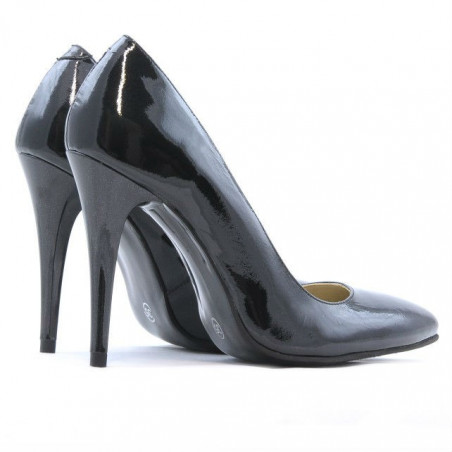Damen elegante Schuhe 1241 Lack Petrol Perlmutt