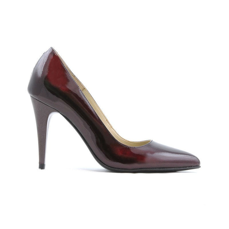 Elegante Damenschuhe 1246 Lack Bordeaux 01