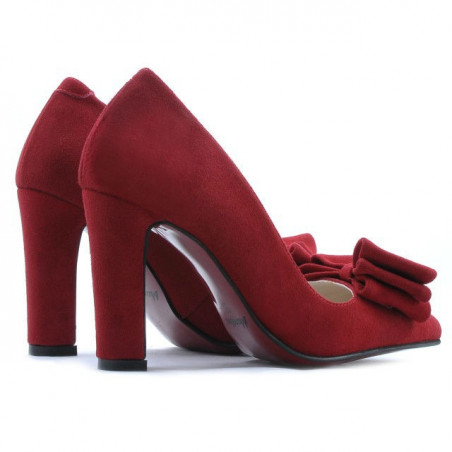 Elegante Damenschuhe 1252 rotes Antilopenleder