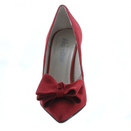 Elegante Damenschuhe 1252 rotes Antilopenleder