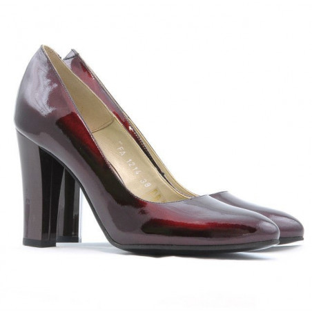 Damen elegante Schuhe 1214 Lack Bordeaux01
