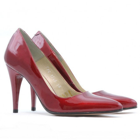 Damen elegante Schuhe 1246 Lack Bordeaux