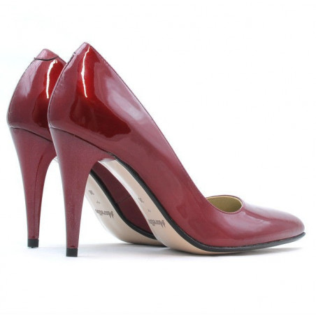 Damen elegante Schuhe 1246 Lack Bordeaux