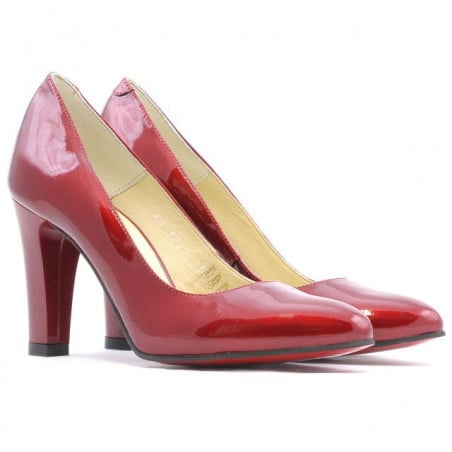 Damen elegante Schuhe 1243 Lack Bordeaux
