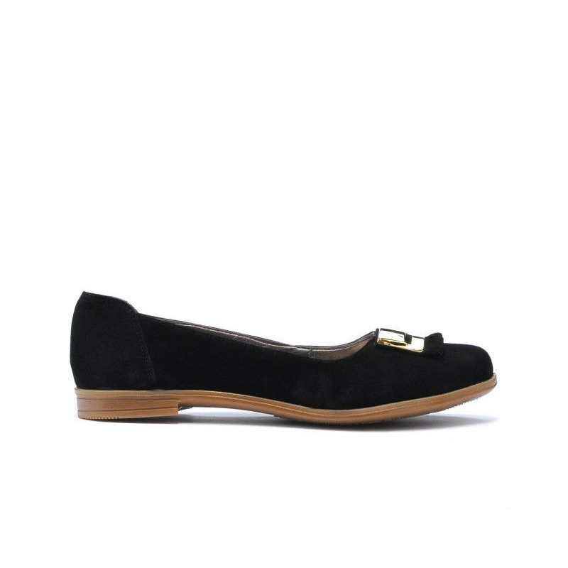 Damen-Ballerinas 674 schwarz Velours