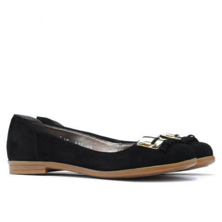 Damen-Ballerinas 674 schwarz Velours