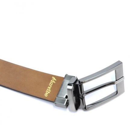 Herrengürtel 08b zweifarbig schwarz+braun1