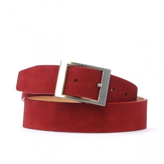 Damen Gürtel 02m rot Velours