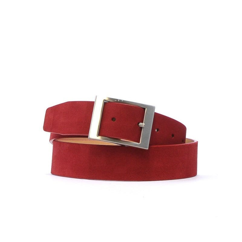 Damen Gürtel 02m rot Velours