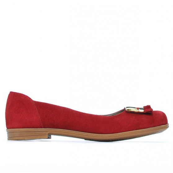 Damen-Ballerinas 674 rot Velours