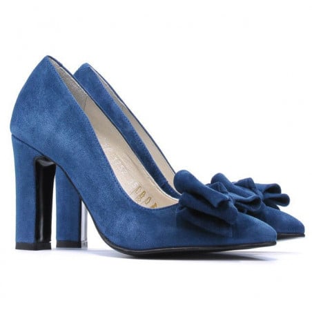 Elegante Damenschuhe 1252 türkis Antilope