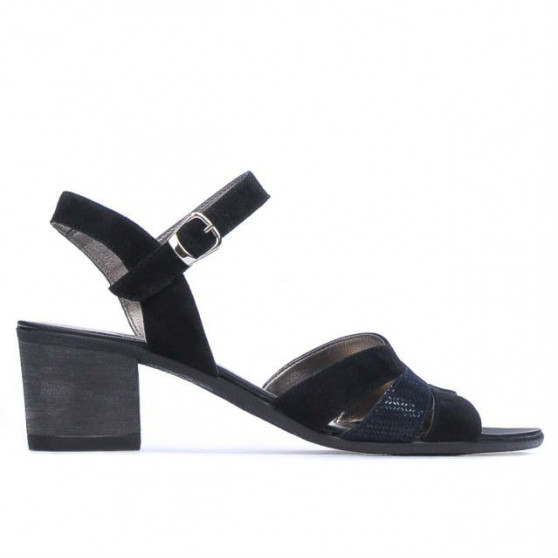 Damensandalen 5024 schwarz kombiniert Velours Damensandalen 5024 schwarz kombiniert Velours
