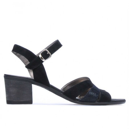 Damensandalen 5024 schwarz kombiniert Velours