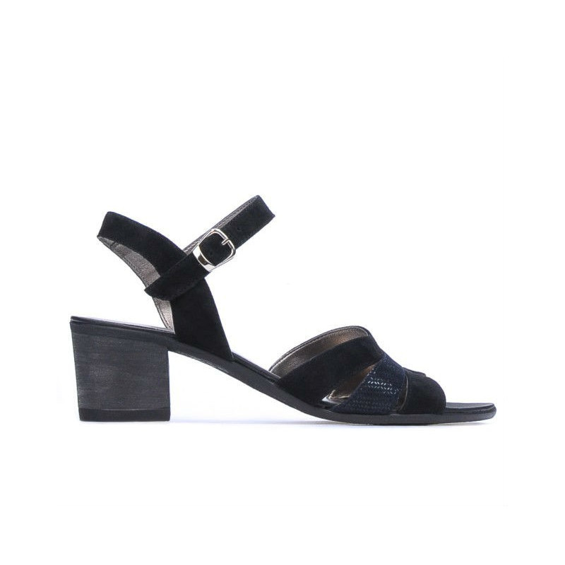 Damensandalen 5024 schwarz kombiniert Velours
