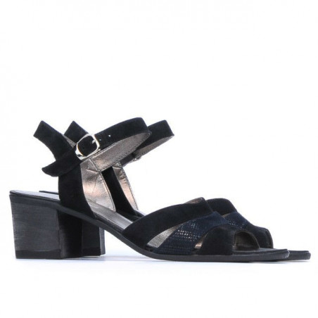 Damensandalen 5024 schwarz kombiniert Velours