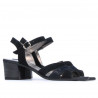 Damensandalen 5024 schwarz kombiniert Velours
