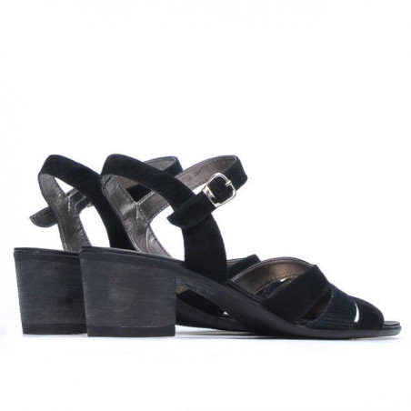 Damensandalen 5024 schwarz kombiniert Velours