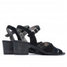 Damensandalen 5024 schwarz kombiniert Velours