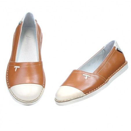 Damen-Ballerinas 7003 braun kombiniert