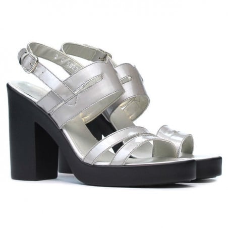 Damen Sandalen 5027 silber lackiert