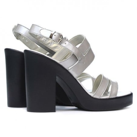 Damen Sandalen 5027 silber lackiert