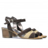 Damen Sandalen 5024 Kaffee Velours kombiniert