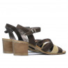 Damen Sandalen 5024 Kaffee Velours kombiniert