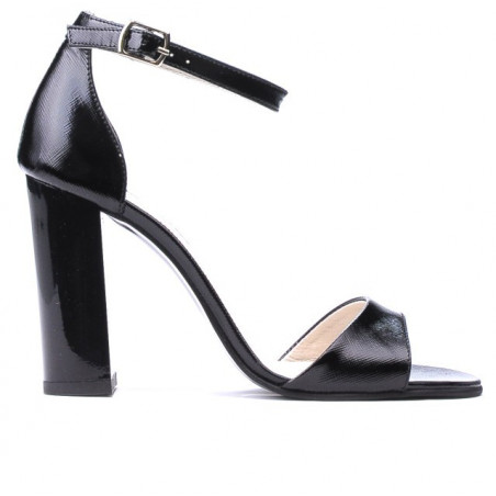 Damensandalen 1259 lackiertes Schwarz Satin