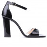 Damensandalen 1259 lackiertes Schwarz Satin