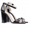 Damensandalen 1259 lackiertes Schwarz Satin