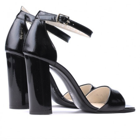 Damensandalen 1259 lackiertes Schwarz Satin
