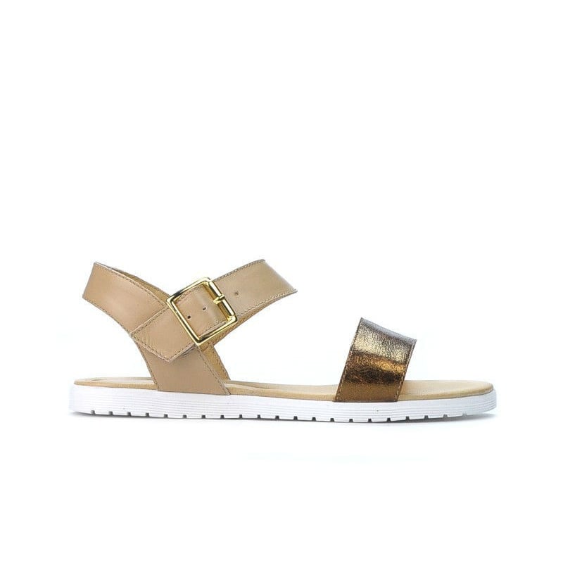 Damensandalen 5036 kupfer+beige