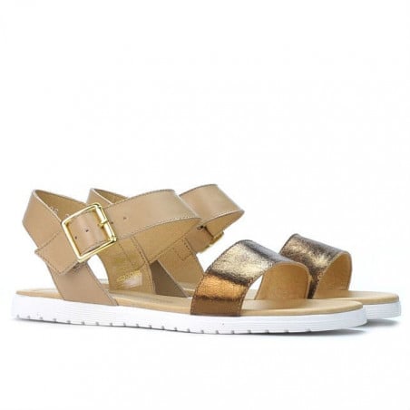 Damensandalen 5036 kupfer+beige