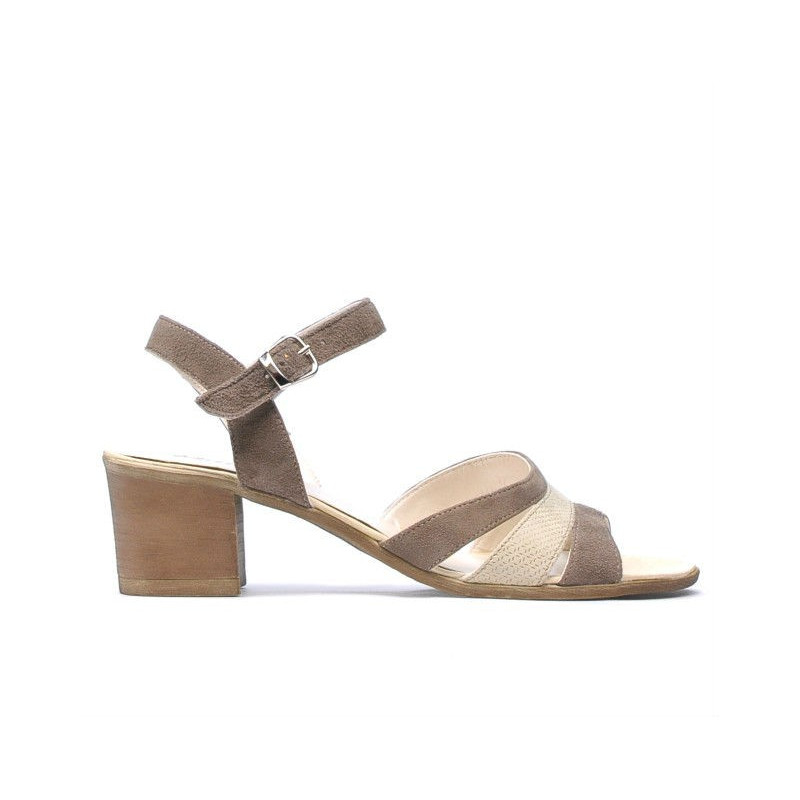 Damensandalen 5024 Veloursand kombiniert