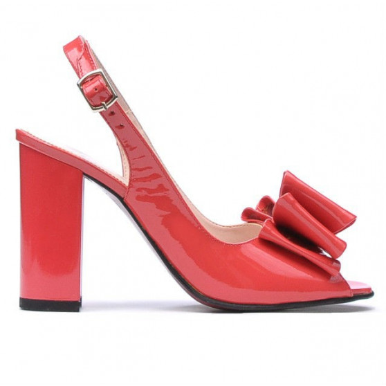Damen Sandalen 1256 Lack Rot Koralle Damen Sandalen 1256 Lack Rot Koralle