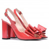 Damen Sandalen 1256 Lack Rot Koralle