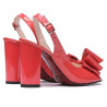 Damen Sandalen 1256 Lack Rot Koralle