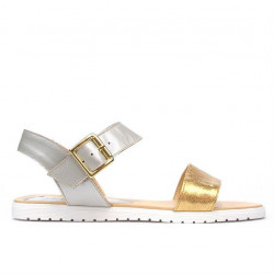 Damensandalen 5036 gold+silber
