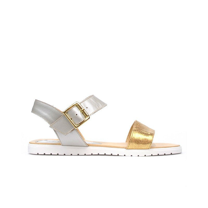 Damensandalen 5036 gold+silber