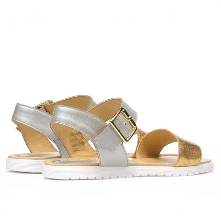 Damensandalen 5036 gold+silber