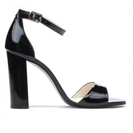 Damensandalen 1259 schwarzer + lila Lack (Chamäleon)