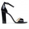 Damensandalen 1259 schwarzer + lila Lack (Chamäleon)